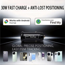 1 Stuk 30W Snelle Autolader Dubbele Poorten USB Type C 2 in 1 Slimme Finder Locator Adapter voor Mobiele Telefoon voor Android IOS