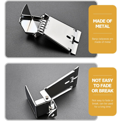 5-string Banjo Tailpiece Metal Replacement Silver Easy to Use Sturdy Banjo Accessory 2