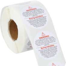 Candle Warning Sticker Roll Adhesive Removable Candle Jar Decal Wax Melting Safety Label Safety Warning Sticker for Home