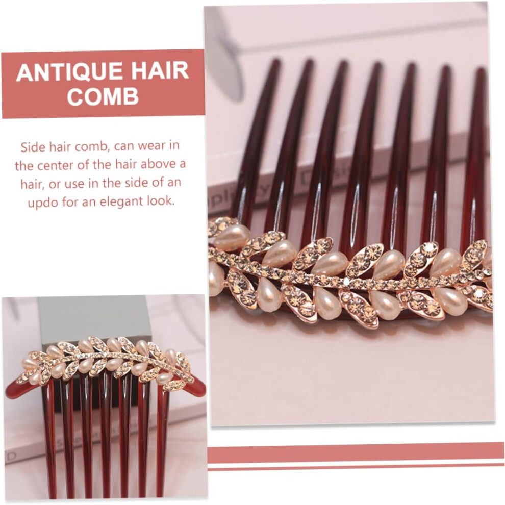 Hkhbjs Antique Hair Comb And Rhinestones Elegant Decorative Side Comb For Brides And Bridesmaids