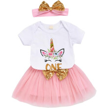 1 Set Einhorn-Tutu-Kleid für ein bezauberndes Geburtstagsoutfit, rosa Cosplay-Kostüm, bequem