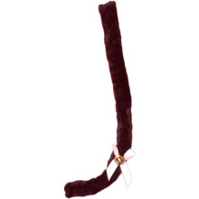 50 cm langer, flexibler und bequemer Katzenschwanz aus Plüsch mit Schleife und Glöckchen, schwarz, Party-Cosplay-Kostüm-Accessoire