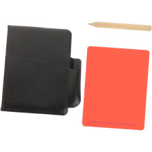 Kit de árbitro con tarjetas amarillas y rojas, material de PVC, diseño especial tipo cartera, fácil de doblar.