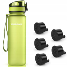 Aquaphor City filterflaske 500 ml + 5 filtre, grøn