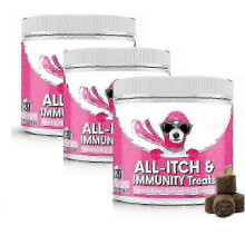 (3pcs) NutriPaw All-Itch Immunity Treats for Dogs - Soothes Skin, Paws, Eyes & Ears