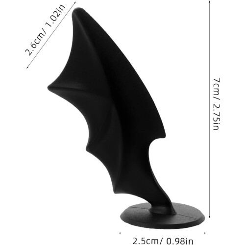 1 Pair Black Bat Wings Helmet Accessory with Adhesive Suction Cups 1