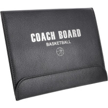 Basketball-Trainer-Klemmbrett, magnetische Whiteboard-Tafel, faltbares 3-teiliges Trainer-Board aus Leder