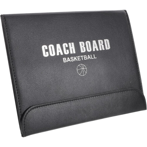 Basketball Coaching Clipboard Magnetic Dry Erase Board Foldable 3-Panel Leather Coaching Board