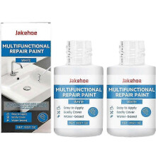 (2pcs) White Enamel Repair Paint for Bathtubs & Sinks  Fixes Scratches & Cracks  30ml