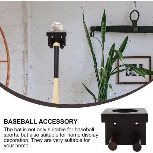 Wooden Baseball Bat Holder Wall Mount Rack Vertical Baseball Bat Storage Bracket 1