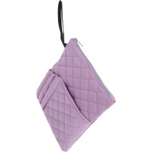 Boekhoes/tas met ritssluiting, paars, stoffen beschermhoes