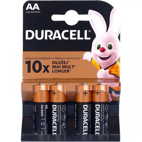 Duracell DURACELL R6 AA alkaliske batterier 4 stk.