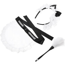 Doplnky pre cosplay slúžky, sada rekvizít na obliekanie slúžky so zásterou a čelenkou