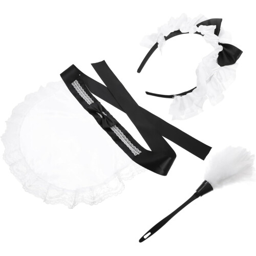 Maid Cosplay Accessoires Set mit Schürze und Haarband