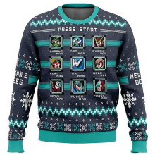 (L, EL0158) Mega Man Mega Holiday Ugly Christmas Sweater Gift Santa Claus Pullover Men 3D Sweatshirt And Top Autumn And Winter Clothing
