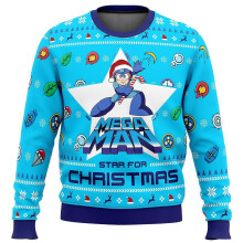 (XXXL, EL0156) Mega Man Mega Holiday Ugly Christmas Sweater Gift Santa Claus Pullover Men 3D Sweatshirt And Top Autumn And Winter Clothing