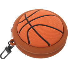 Basketball-Mini-Geldbörse mit Reißverschluss, niedlicher kleiner Silikon-Schlüsselanhänger im Sport-Design für Kopfhörer und Schlüssel