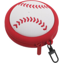 Mini-Sportgeldbörse aus Silikon mit Reißverschluss im Baseball-Design