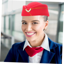 Flight Attendant Hat Cosplay Uniform Hat Decorative Pillbox Red Beret for Women Costume Performance Accessories