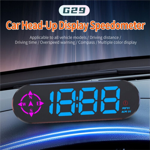 Car   Display Digital Speedmeter Meter -Board Computer Car Driving Guide Instrument Compass//Speed Warning 2