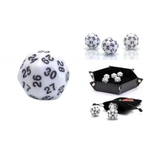 RPG Die Tredivesidet D30 Hvid Terning