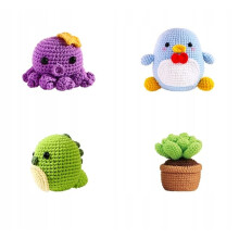 HÆKLEKIT Komplet DIY Lilla Blæksprutte