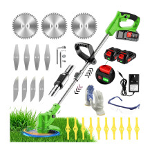 Cordless Strimmer 21V Electric Grass Trimmer with 2x2.0Ah Battery Fast Charger G