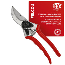FELCO 2 Pruning Secateurs – 25 mm Cutting Diameter, for Large Hands, 215 mm Leng