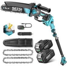 SEESII 2-in-1 Cordless Pole Saw & Mini Chainsaw, 8-inch Electric Saw Brushless w