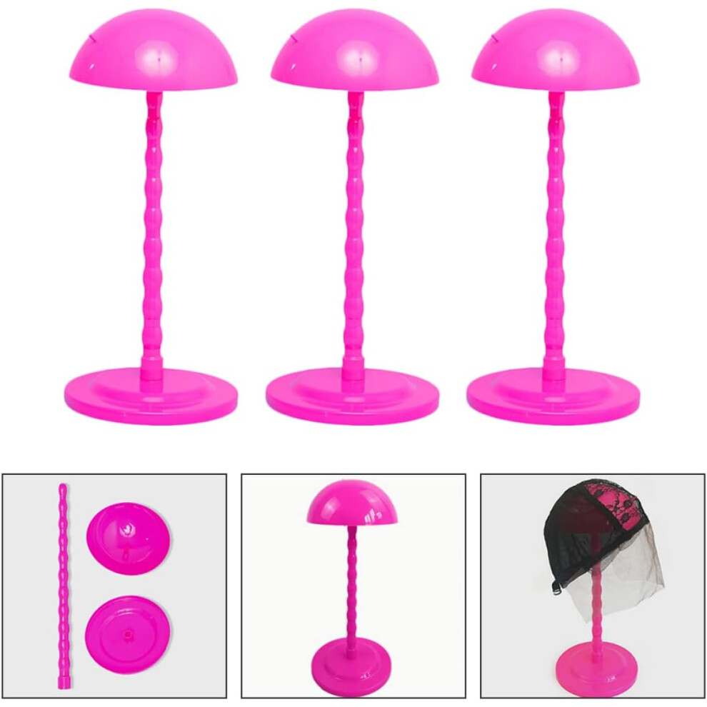 Hkhbjs 3Pcs Portable Detachable Wig Stand Holder For Display And Drying Sturdy Wig Holder Rack For Hats And Headpieces Storage