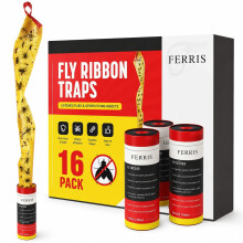 FERRIS 16 Pcs Pesticide Free Sticky Fly Catcher Traps Super Sticky Fly Paper Str