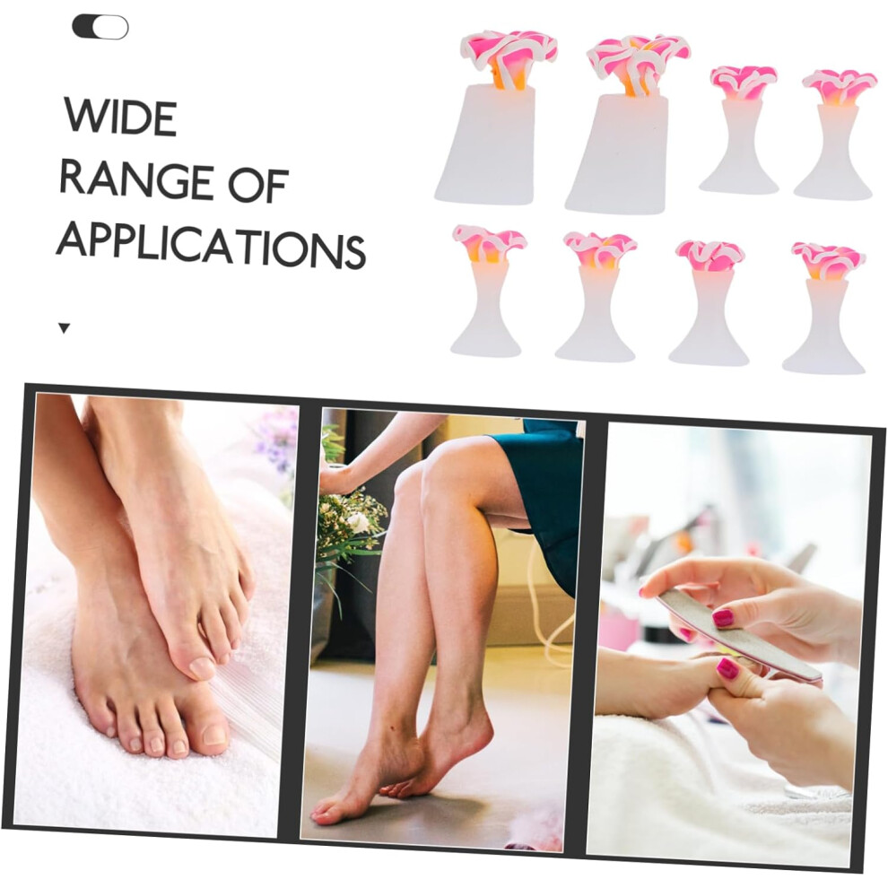 Hkhbjs Silicone Toe Separators For Nail Polish Pedicure 24Pcs Reusable Soft Pink Toe Dividers Spreaders