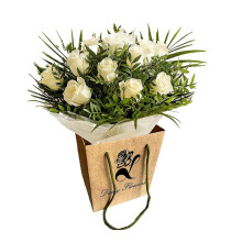 Pure Delight Flowers White Roses Bouquet of Fall Blooms