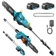 SEESII 8-Inch Electric Pole Saws: 21V Cordless Pole Saws for Tree Trimming, 15-F