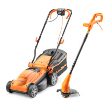 LawnMaster 1400W 34cm Electric Lawnmower with rear roller with Strimmer Set (350
