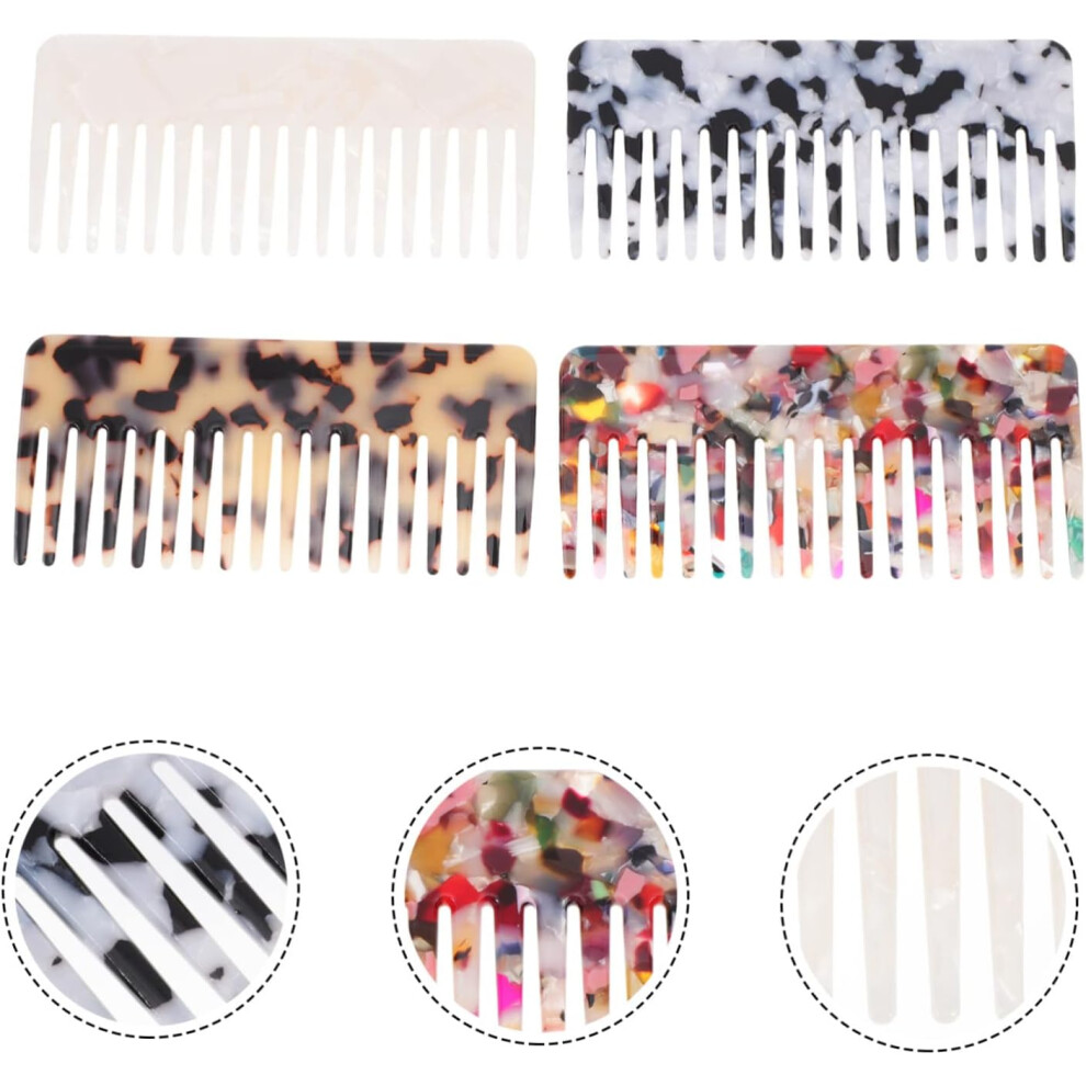 Hkhbjs 4Pcs Smoothing Hair Comb Wide Tooth Detangler Brush For Hair Types Lengths