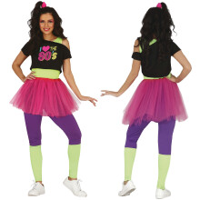 Neon DISCO Party Fitness Outfit 80'er Kostume