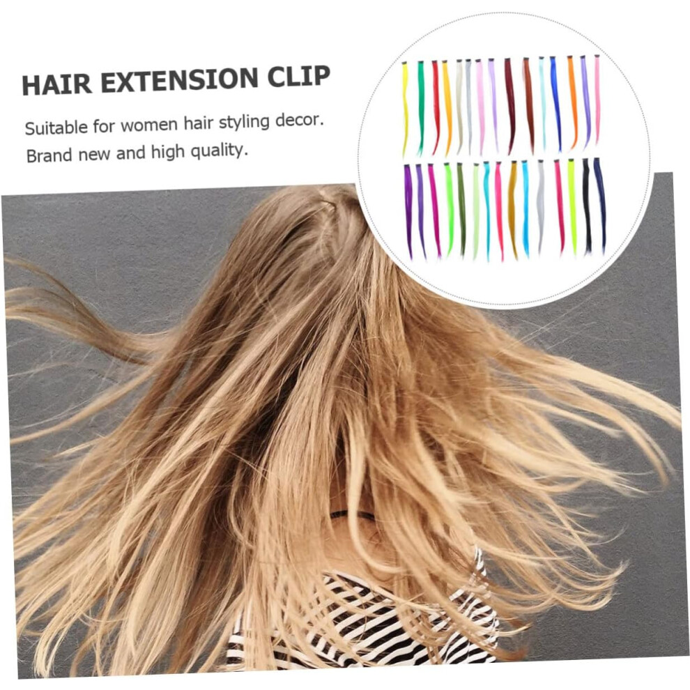 Hkhbjs 30 Pcs Hair Piece For Women Extension Clip Straight Hair False Hairpieces For Holiday Events