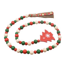 1Wood Bead Wreath Rood Kralen Garland Voor Kerstfeest