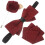 1Set Donkerrode Doek Strik Met Broche En Accessoires 1
