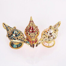 (Clear Blue) European imitation classical handicraft decoration creative decoration props wishing lamp gift metal trumpet Aladdin magic lamp