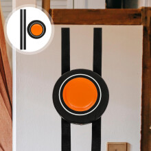 Juego de almohadillas de boxeo para montaje en pared, resistente cojín de patada de PU con cubierta naranja vibrante.