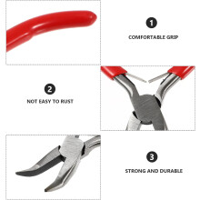 5-Inch Mini Bent Chain Nose Pliers Jewelry Making Supplies Wire Wrapping Pliers for Crafting and Repair
