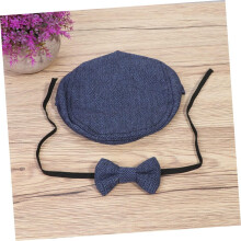 Gentleman Duckbill Hat Bow Tie Photo Props for Newborn Cotton Costume for Party Accessories
