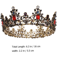 Bridal Baroque Crown Tiara Rhinestones Elegant Wedding Headdress for Women Girls