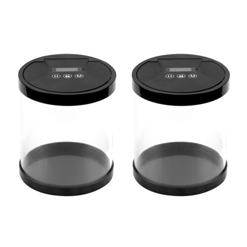 2X  Lock Box Elettronico Timer Lock Container Multi Function  Lock Box Bin per Giocattoli Telefoni Cellulari Senza Batteria Nero
