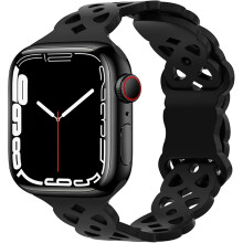 APPLE WATCH-REM 42/44/45 mm SE/9/8/7/6/5/4/3/2/1 SORT ÅBENT ARBEJDE