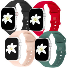4x silikonerem til Apple Watch 1/2/3/4/5/6/7/8/9/10/SE 42/44/45