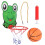 1Set Cartoon Basketbal Hoepel Papier Plastic Kinderspeel 11