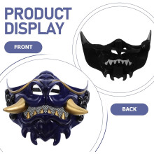 Djevelmaske Halvmaske for menn Cosplay Festkostyme til Maskeball Halloween Krigsspill